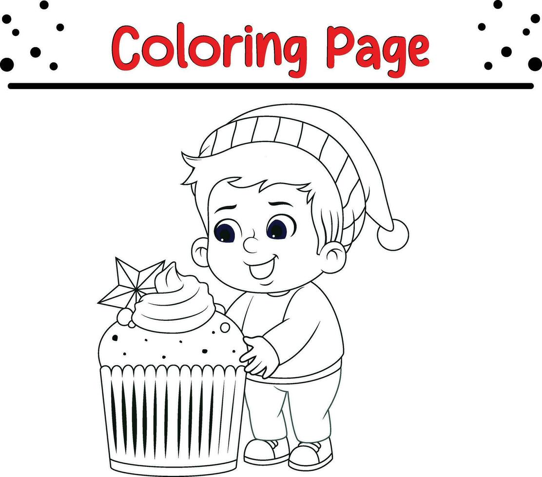 söt tecknad serie färg sida illustration vektor. för barn färg bok. vektor