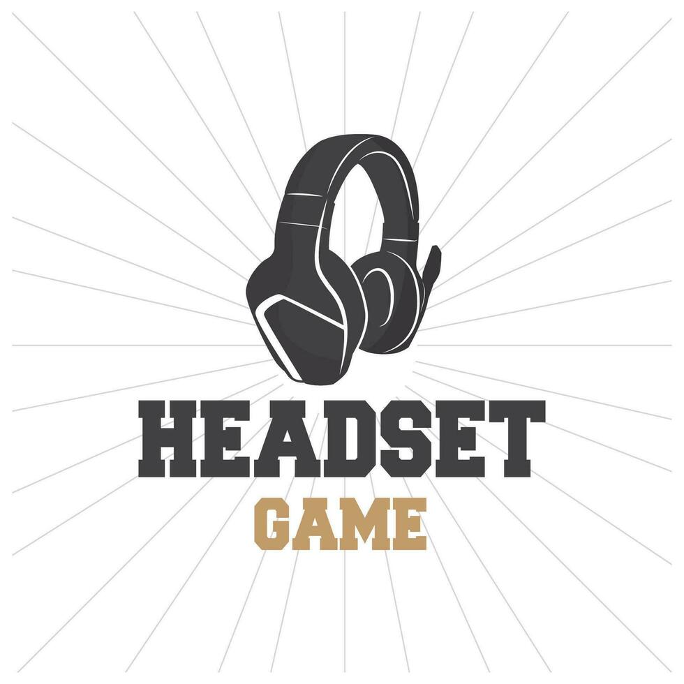 Headset Logo Design einfach Headset Spieler Illustration Vorlage vektor