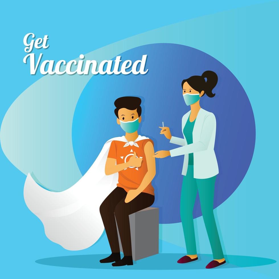 lass dich impfen, um sicherer zu sein vektor