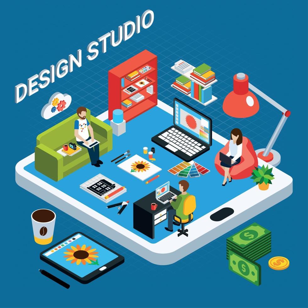 grafisk design studio vektorillustration vektor