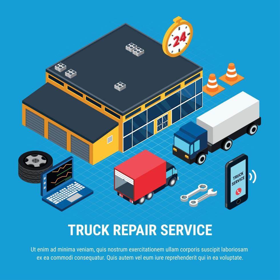 LKW-Service-Konzept-Vektor-Illustration vektor