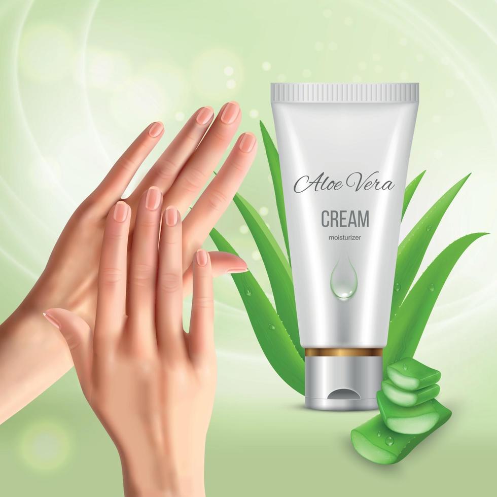 Aloe Handcreme Hintergrund Vektor-Illustration vektor