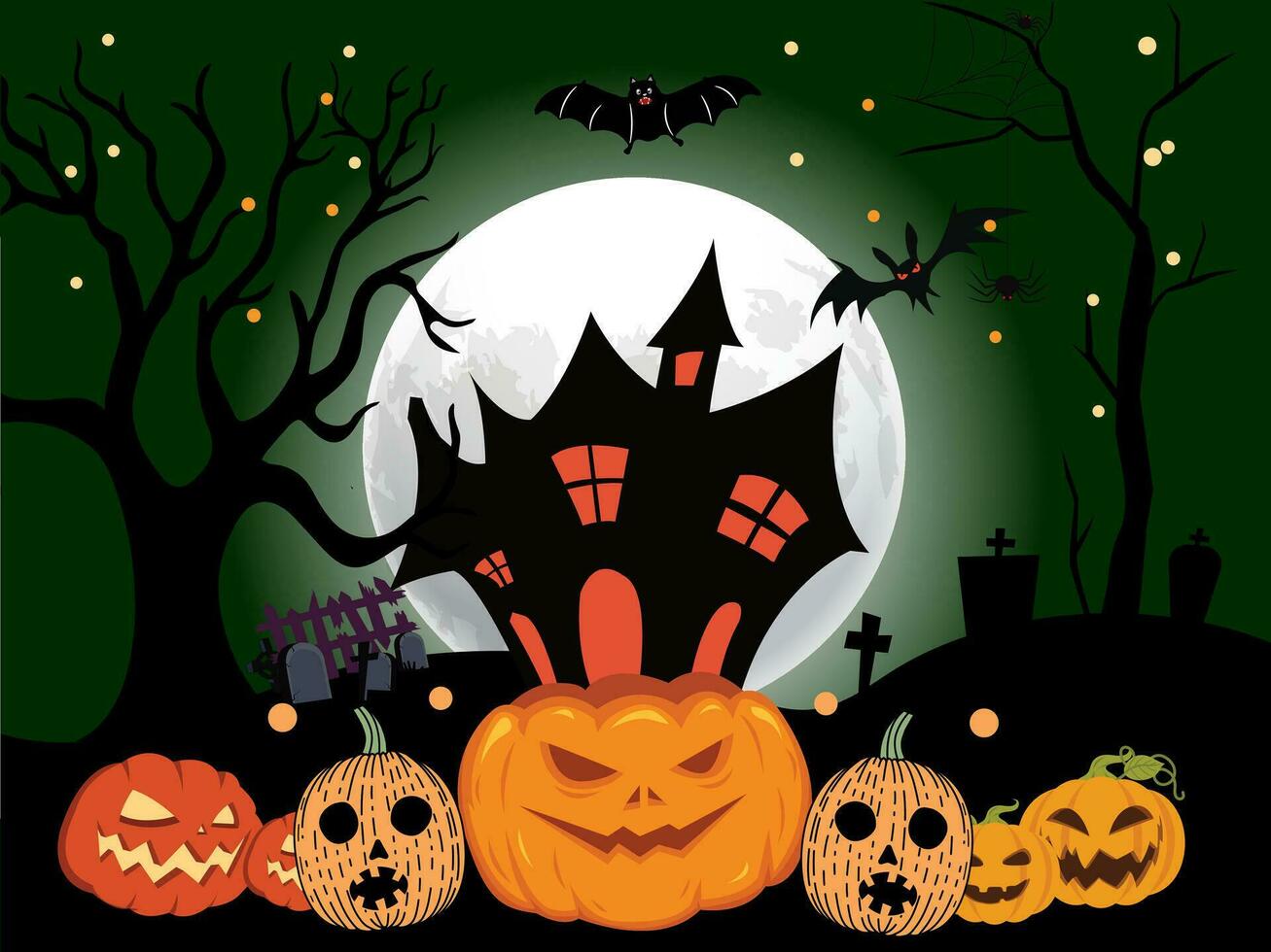 Halloween Tag Festival Symbole zum Banner, Karten, Flyer, Sozial Medien Tapeten, usw. Halloween Illustration. vektor