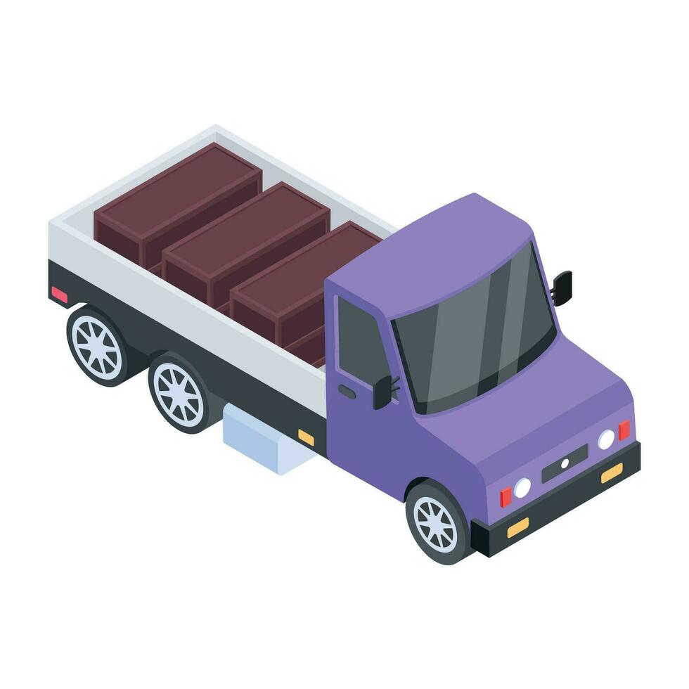 redo till använda sig av isometrisk ikon av bruka lastbil vektor