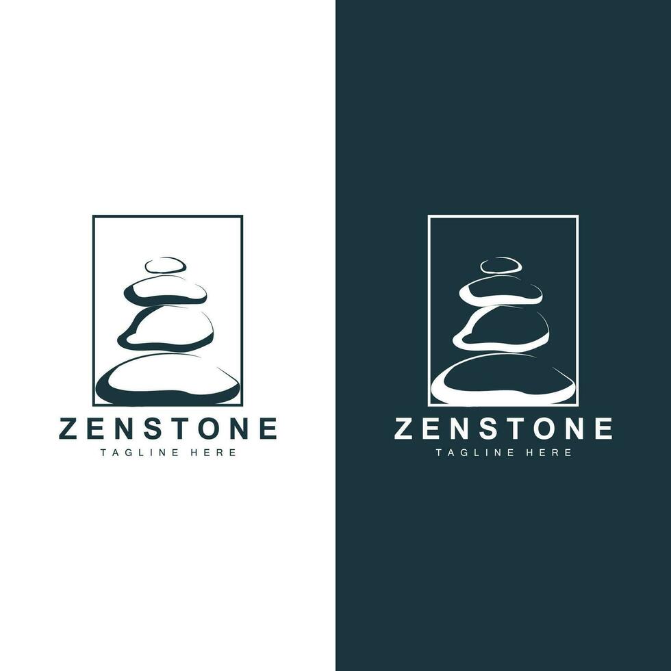 Stein Logo, Vektor Zen Meditation Stein Balance Ruhe, Yoga minimalistisch einfach Design, Silhouette Illustration