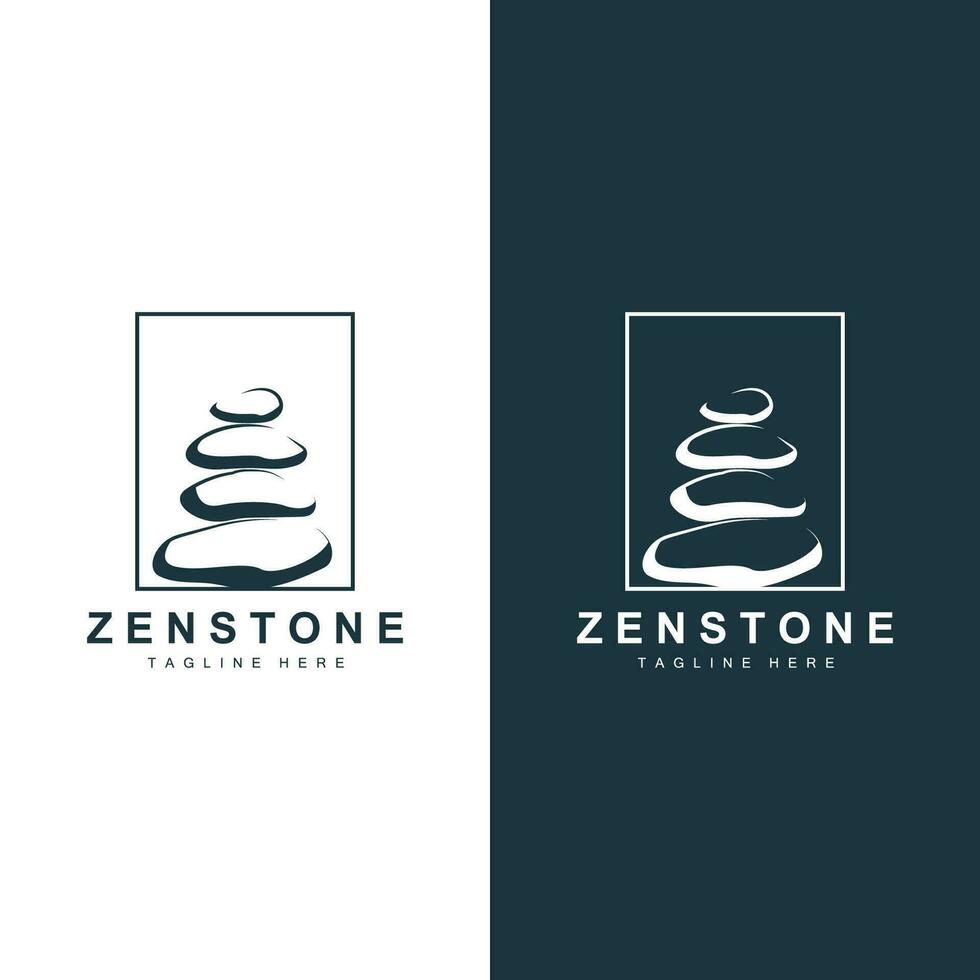 Stein Logo, Vektor Zen Meditation Stein Balance Ruhe, Yoga minimalistisch einfach Design, Silhouette Illustration