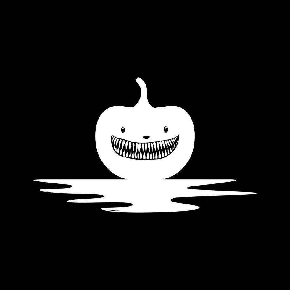 blodig skrämmande pumpa, kan använda sig av för tecken, ikon, symbol och halloween tema affisch, konst illustration för film med genre Skräck eller mysterium. vektor illustration