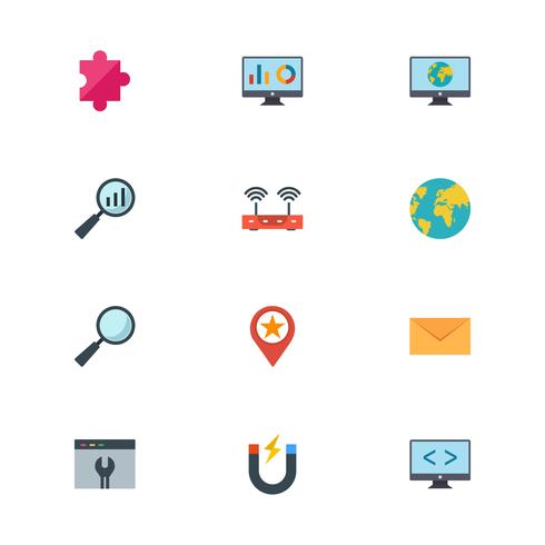 Satz von Vector SEO Search Engine Optimization Icons