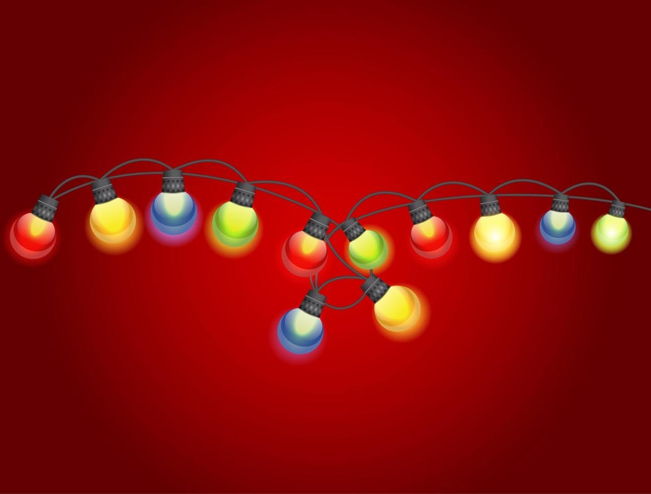 mehrfarbige Girlandenlampenbirnen festliche Vektorillustration vektor