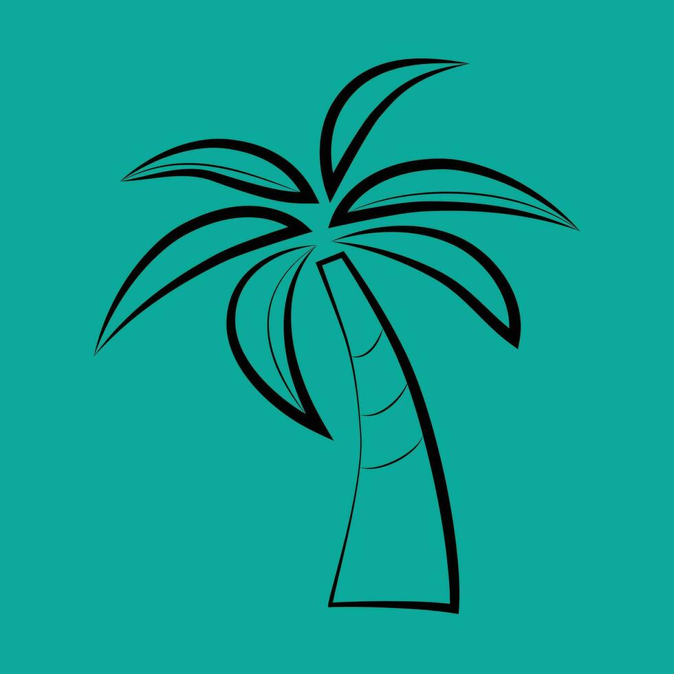 Palme Baum Symbol zum Netz Banner Werbung auf Grün Hintergrund editierbar Schlaganfall. Vektor Illustration eps 10.