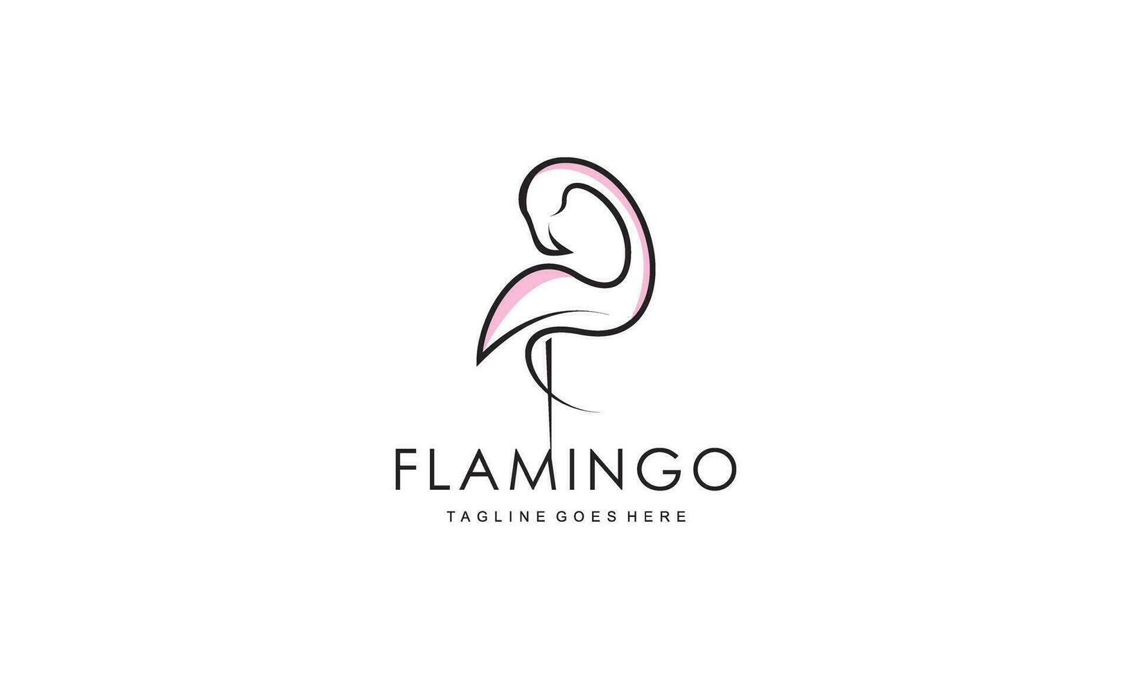 Flamingo-Logo-Konzeptdesign. Linie Kunst-Vektor-Illustration vektor