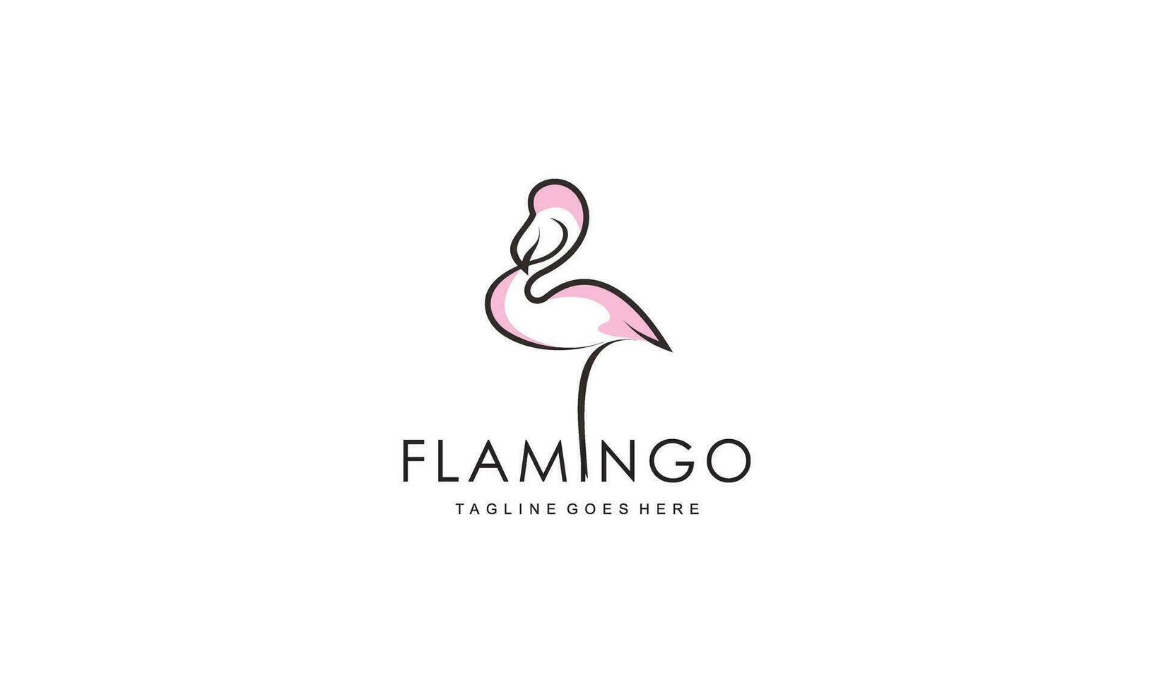 flamingo logotyp begrepp design. linje konst vektor illustration