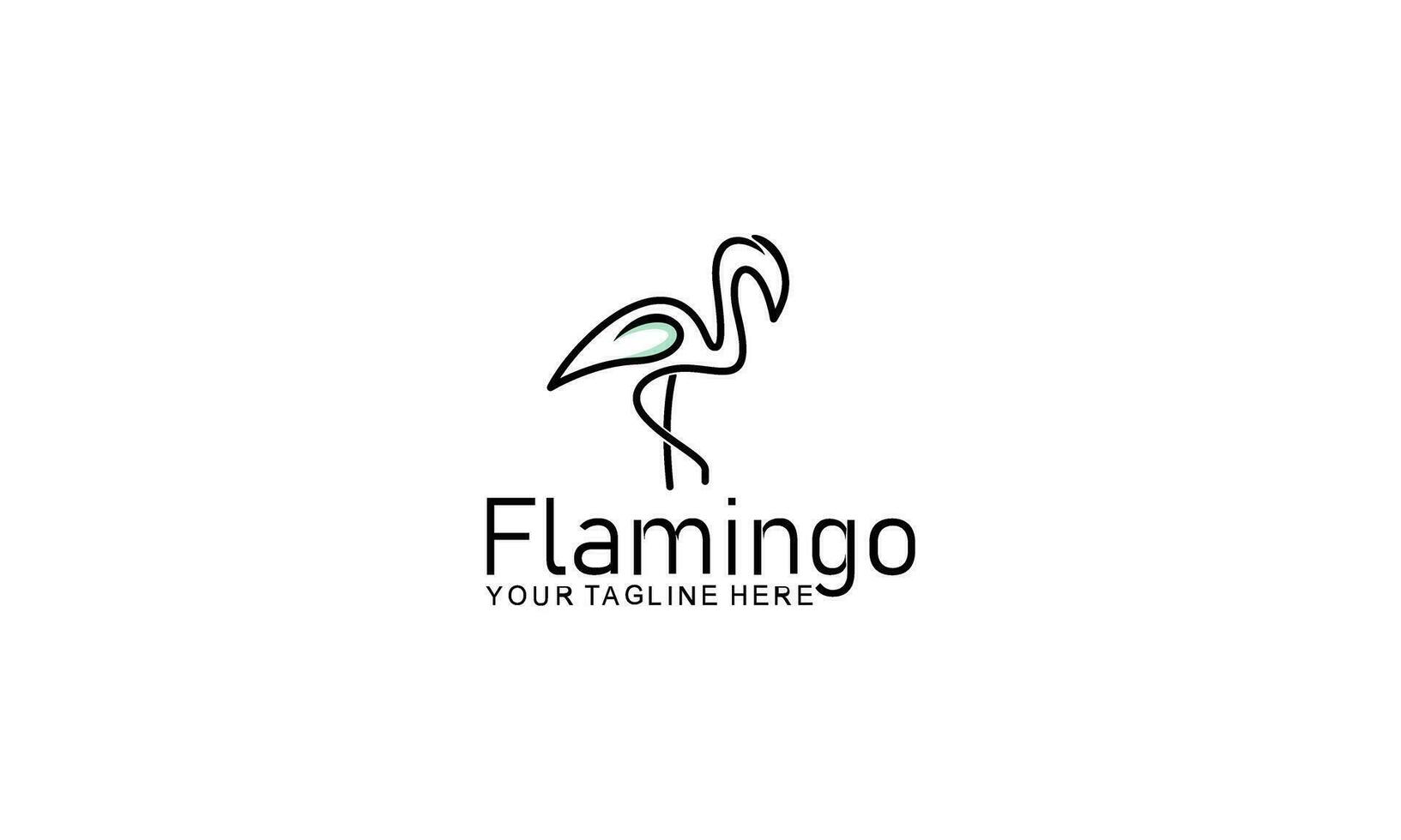 Flamingo-Logo-Konzeptdesign. Linie Kunst-Vektor-Illustration vektor