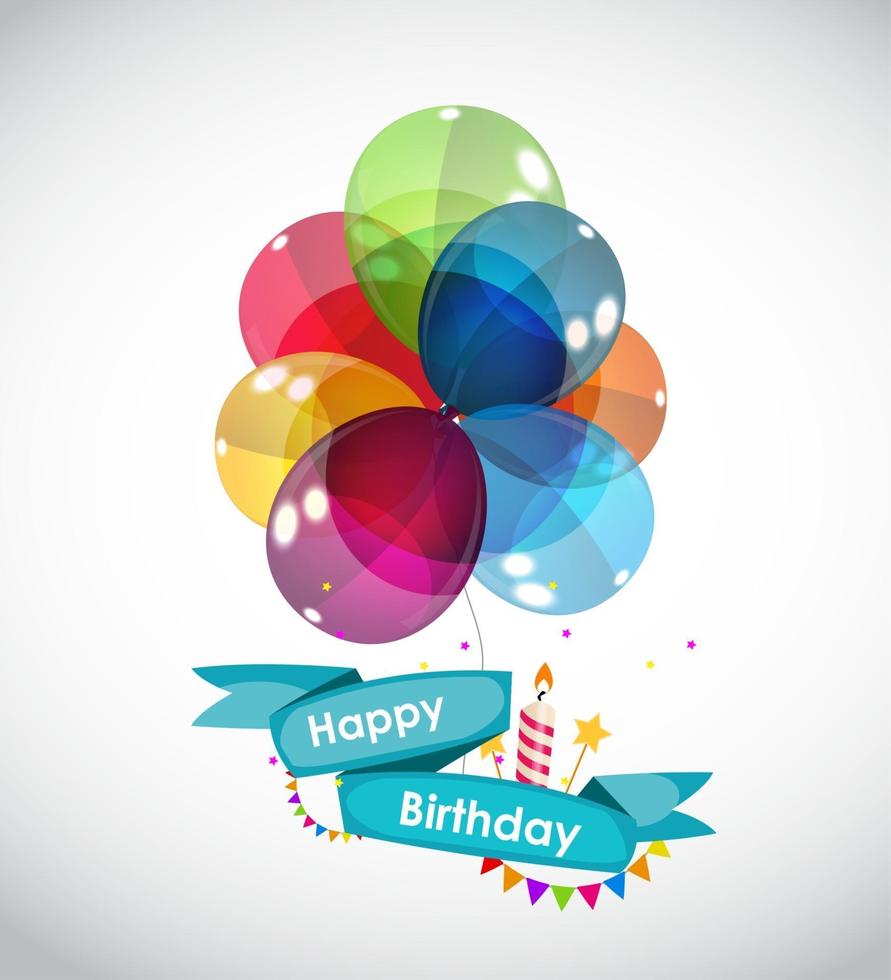 Alles Gute zum Geburtstagskartenschablone mit Ballonvektorillustration vektor