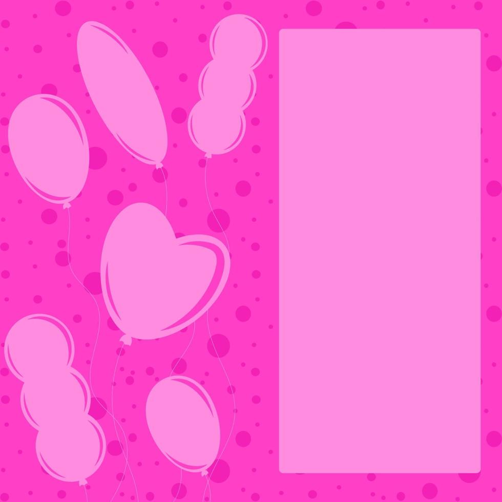 flache monochromatische Silhouetten von Ballons auf rosafarbenem Hintergrund. passend für Grußkarten. vektor
