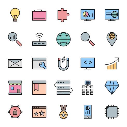 Satz von Vector SEO Search Engine Optimization Icons