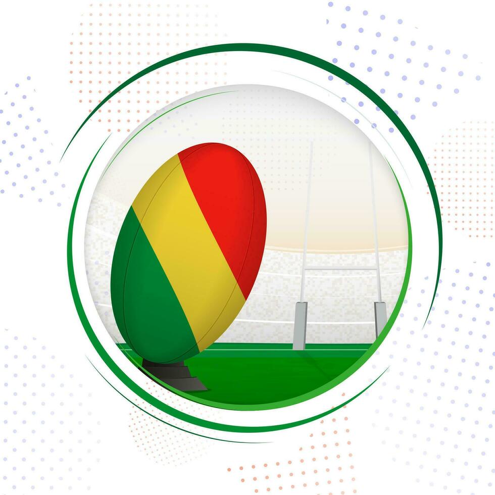 flagga av kongo på rugby boll. runda rugby ikon med flagga av Kongo. vektor