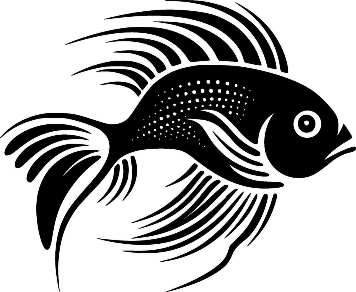 Fisch - - schwarz und Weiß isoliert Symbol - - Vektor Illustration