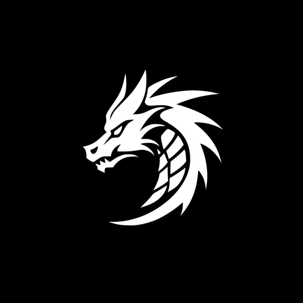 Drachen - - schwarz und Weiß isoliert Symbol - - Vektor Illustration