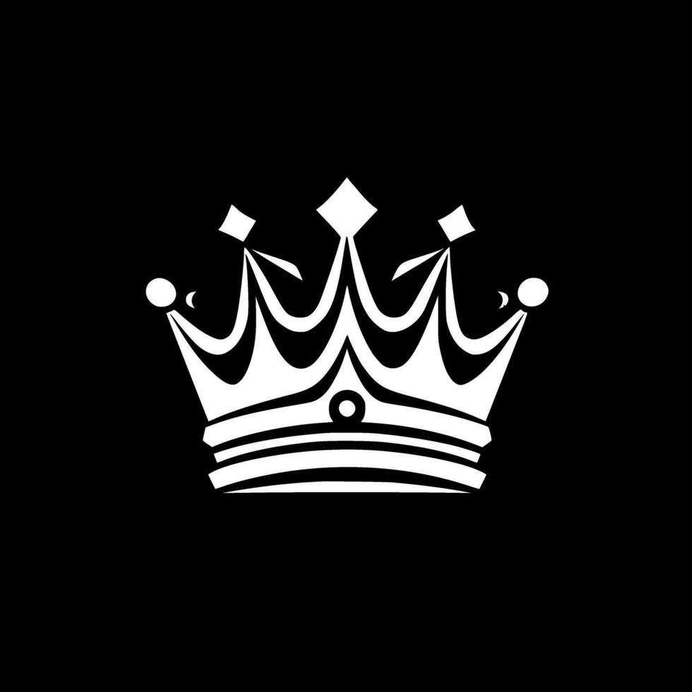 Krone - - schwarz und Weiß isoliert Symbol - - Vektor Illustration