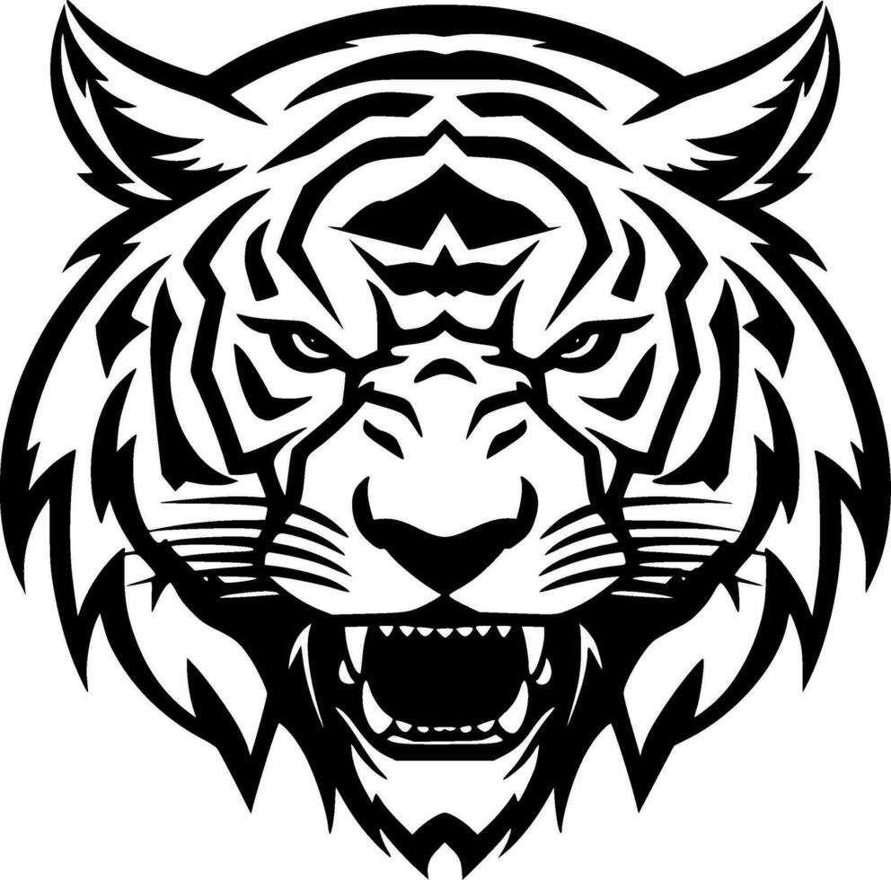 Tiger - - minimalistisch und eben Logo - - Vektor Illustration