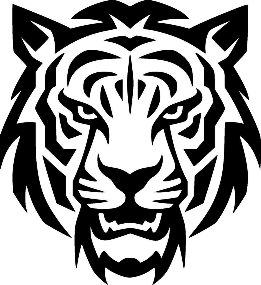 tiger - minimalistisk och platt logotyp - vektor illustration