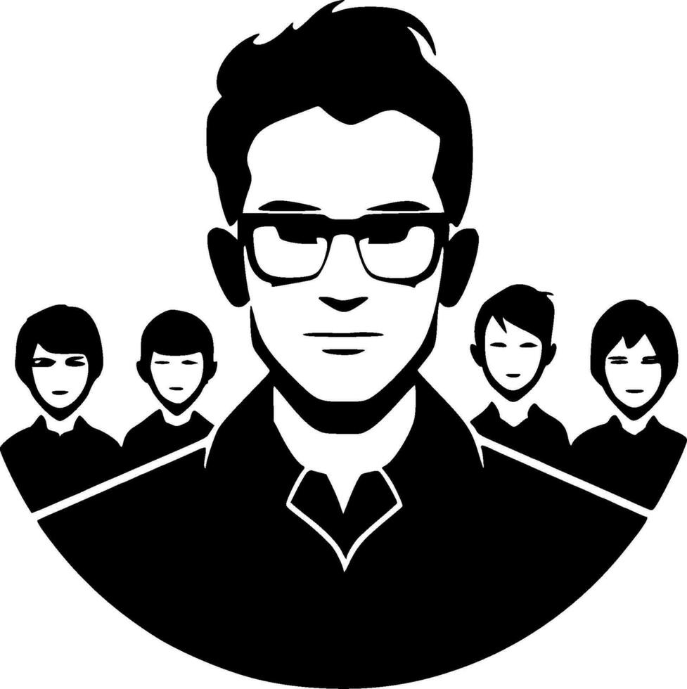 lärare - svart och vit isolerat ikon - vektor illustration