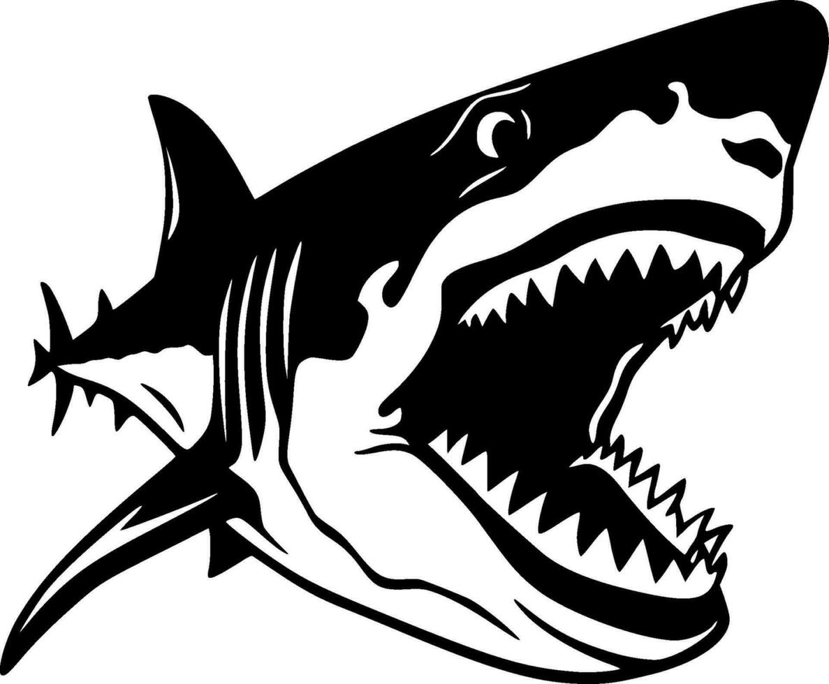 haj - minimalistisk och platt logotyp - vektor illustration