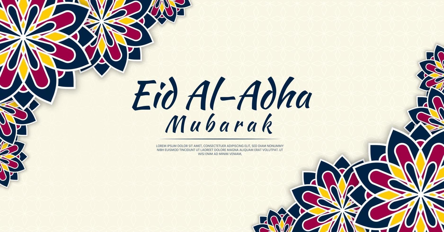 eid al-adha bakgrund med vackra blommor vektor