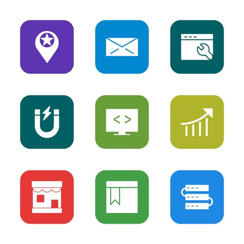 Satz von Vector SEO Search Engine Optimization Icons