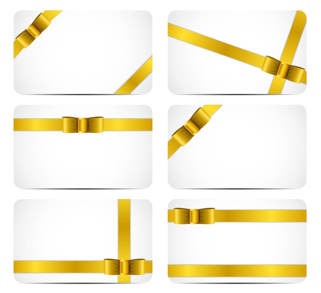 Geschenkkartenset mit Goldband und Schleife. Vektor-Illustration vektor