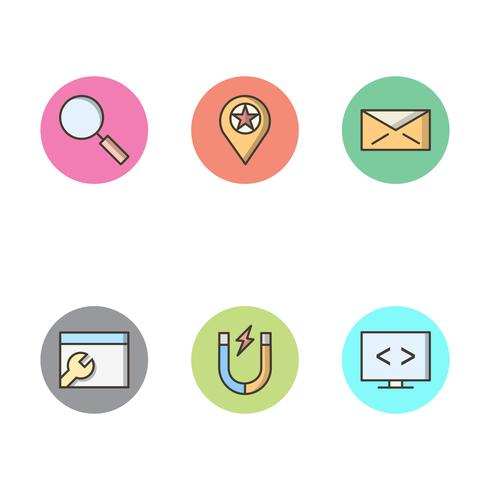 Satz von Vector SEO Search Engine Optimization Icons