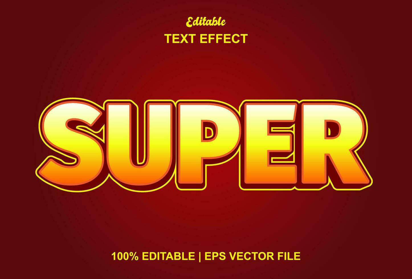 Super Text bewirken mit Orange Farbe Grafik Stil editierbar vektor