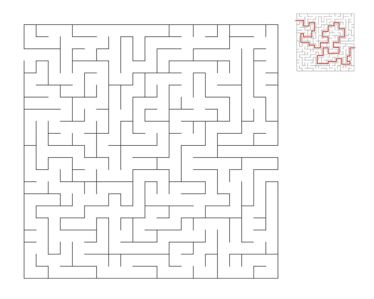 Platz Labyrinth, Logik Spiel mit Labyrinthe. Matze Spiel. ein Matze mit Antworten vektor