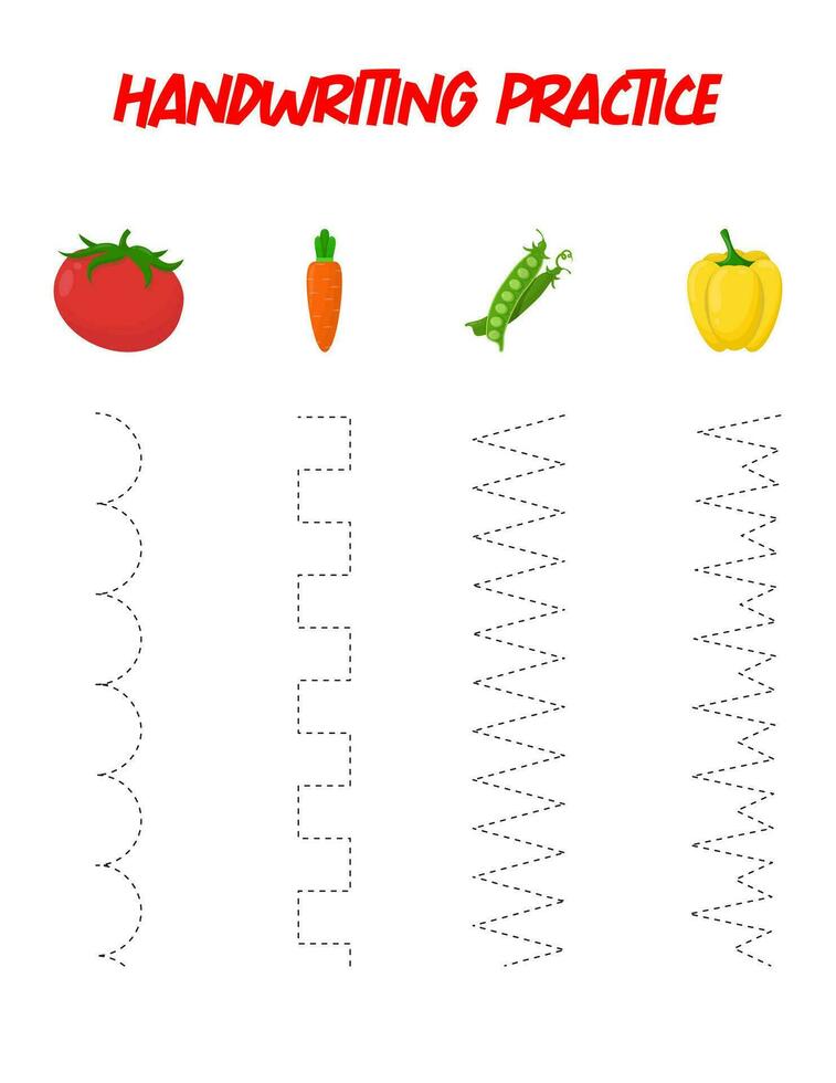 Linien verfolgen. Handschriftübung für Kinder. Feinmotorik üben. Lernspiel für Kinder im Vorschulalter. Vektor-Illustration vektor