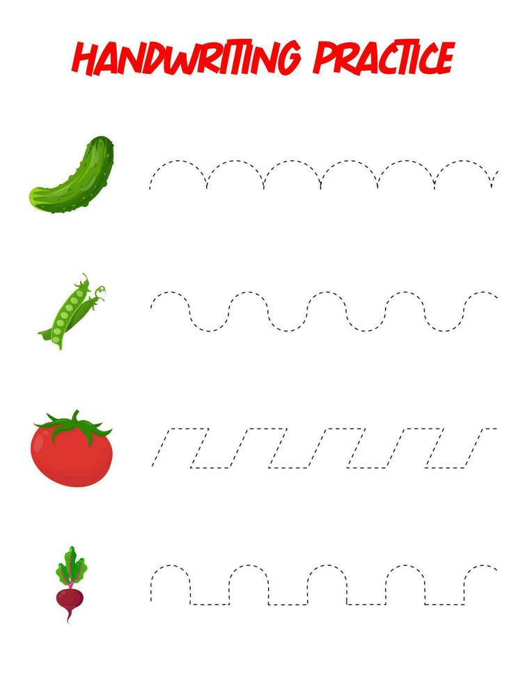 spårande rader. handstil öva för barn.tränar bra motor Kompetens. pedagogisk spel för förskola ungar. vektor illustration