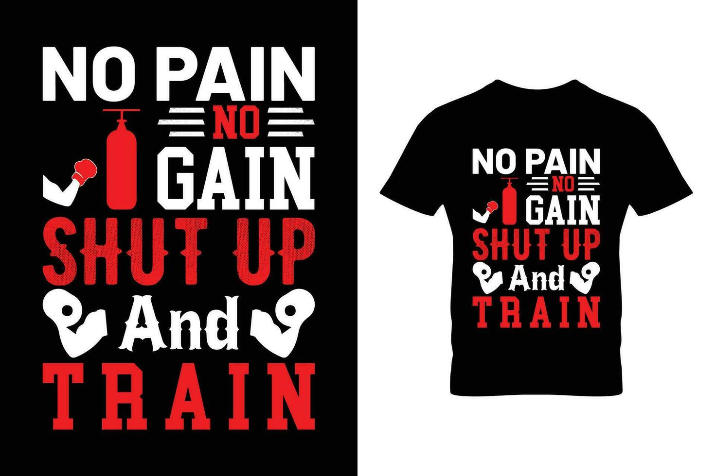 Nej smärta Nej få typografi t-shirt design för skriva ut. motiverande citat, slogan, vektor illustrationer