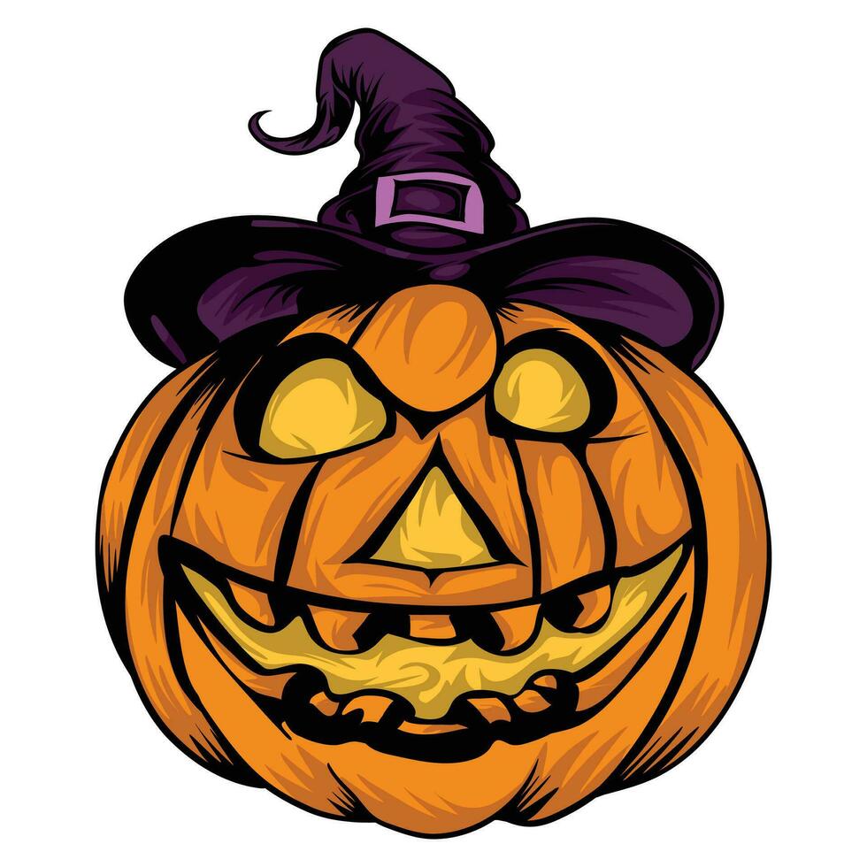 Halloween Kürbis Kopf Weiß Hintergrund Illustration vektor