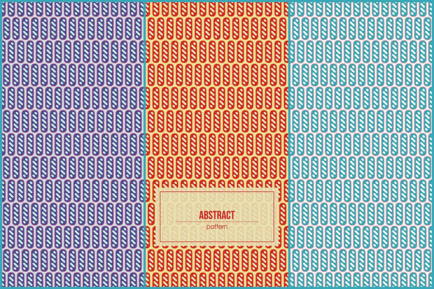 tre packade mönster av färgrik abstrakt form vektor