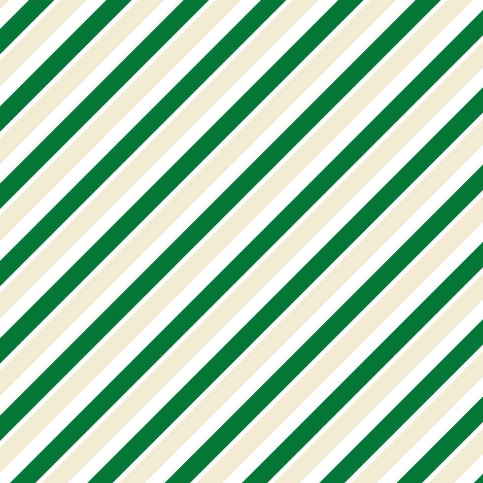 enkel abstrakt sömlös grön och grädde Färg dagonal linje mönster vektor