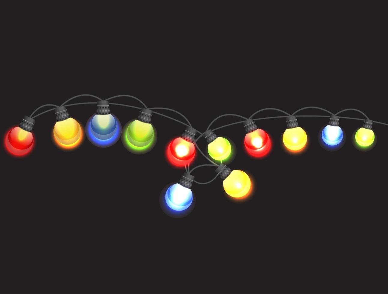 mångfärgade kranslampor festliga isolerade vektor