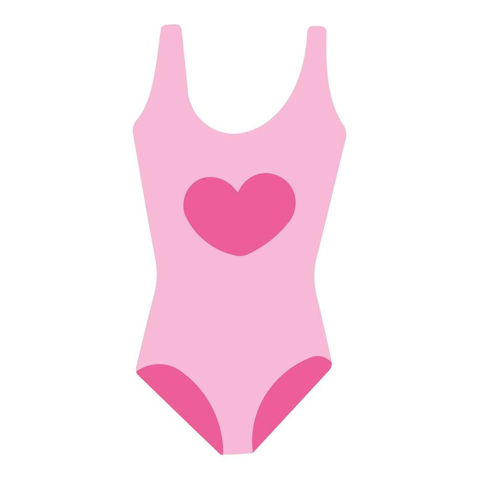 barbicore Badeanzug Innen- Rosa Herz Symbol schwimmen vektor