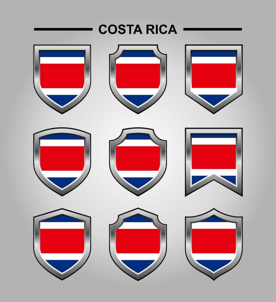 costa rica nationell emblem flagga och lyx skydda vektor