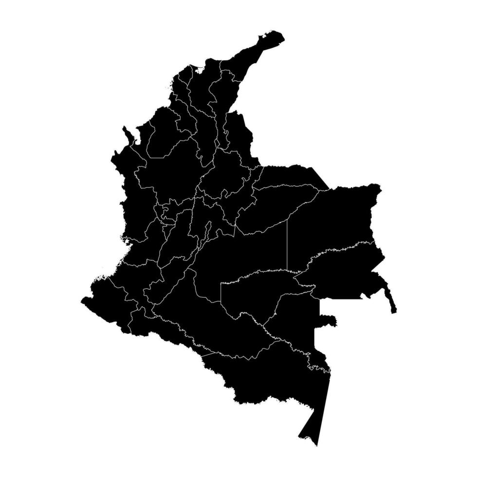 colombia Karta med administrativ divisioner. vektor