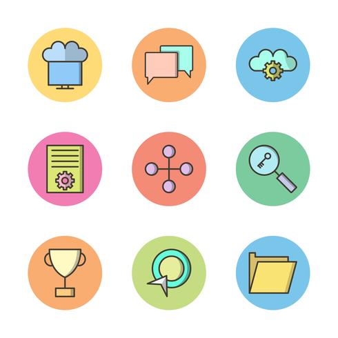 Satz von Vector SEO Search Engine Optimization Icons