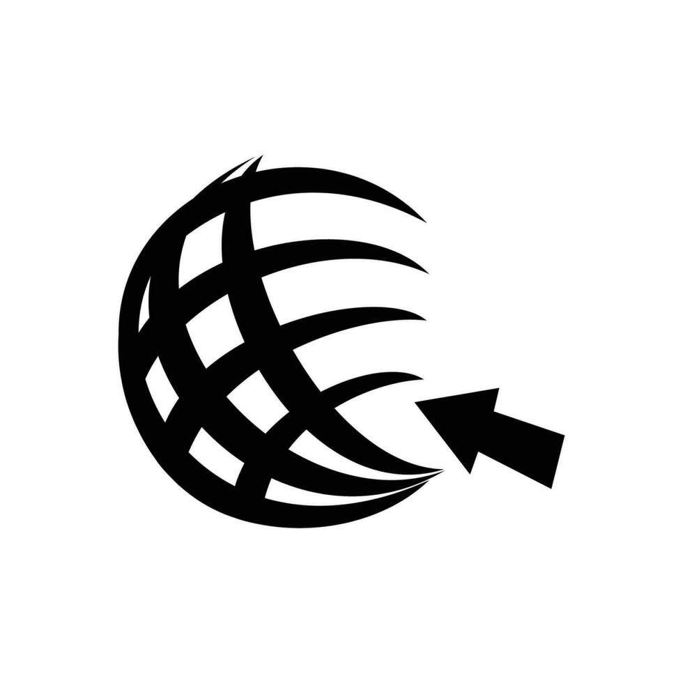 gehen zu Netz Symbol Design. Internet Netzwerk Zeichen und Symbol. Globus Vektor Illustration.