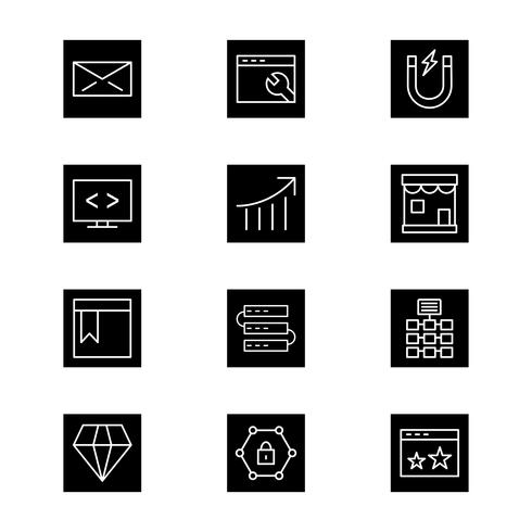 Satz von Vector SEO Search Engine Optimization Icons