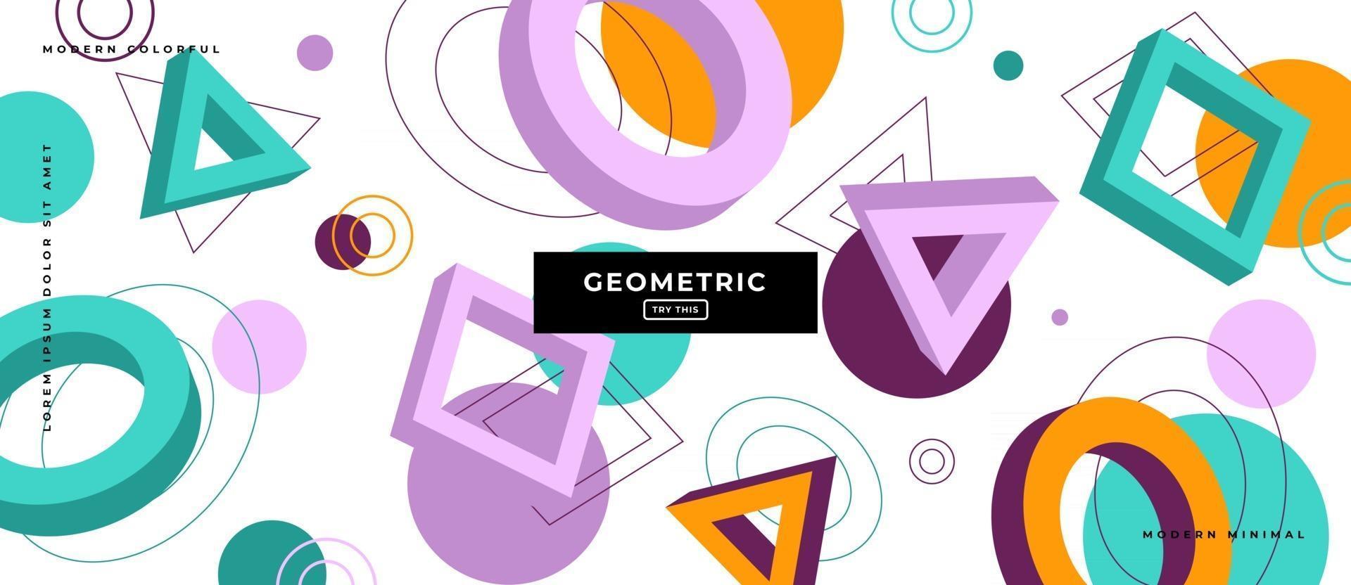 Geometriska polygonformer 3d i vit bakgrund. vektor