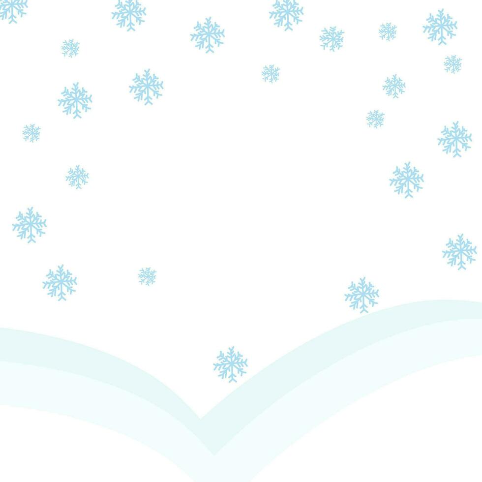 vinter- bakgrund med faller snö, ljus blå och med kopia Plats, Välkommen jul säsong, vektor illustration.