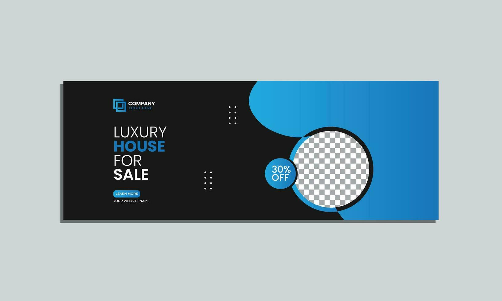 Luxus Haus Verkauf Sozial Medien Startseite Banner Design. Vektor editierbar Sozial Medien Startseite Banner Vorlage